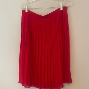 Ann Taylor Vibrant Red pleated Skirt